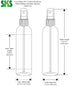 Packaging 4 Oz 24 Pack SKS Bottle & Amber Spray Bottles, Cosmo Round Empty Perfume Spray Bottles, Amber Plastic