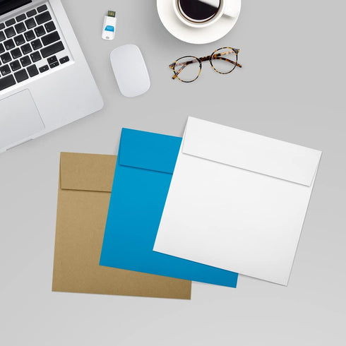 LUXPaper Square Invitation Envelopes | 6" x 6" | Peel & Press | 80lb. Text | Bright White | 50 Qty
