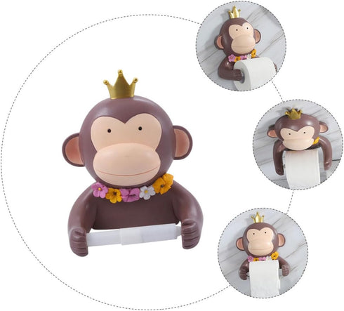 SHINEOFI Wall Mounted Cartoon Tissue Rack Rust Resistant Toilet Paper Holder with Compact Design for Bathroom Bedroom
