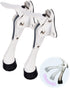 HASHI One Touch Kickdown Door Stopper, Heavy Duty Door Holder with Height-Adjustable Rubber Tips, White 4 inch, 2pack