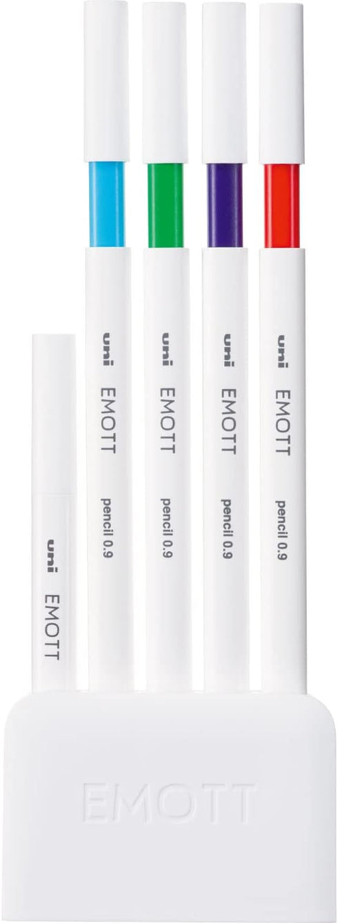 Mitsubishi Pencil M9EM4CL.NO1 EMOTT Pencil with Sharp Color Lead, 0.9, 4 Colors, No.1, Refreshing Color