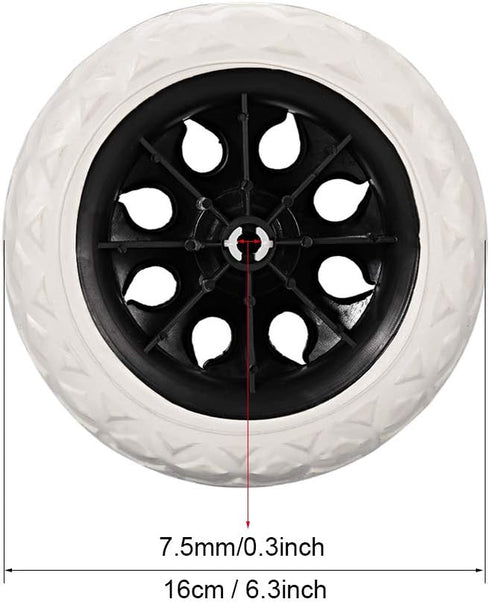 6.5 Inch 2pcs 22Lbs uxcell Shopping Cart Wheel Replacement Dia Rubber Foaming Black (Load Capacity Each)