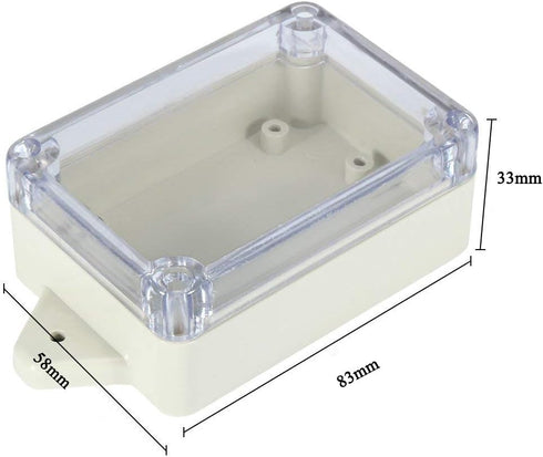 YXQ ABS Junction Box Grey Plastic Waterproof Dustproof Project Enclosure Case, 83x58x33mm with Clear Cover (3Pcs)