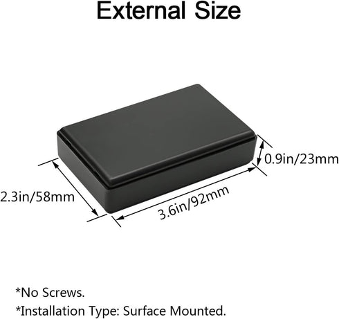 LeMotech Project Box, 5 Pieces ABS Electrical Box Small Junction Box for Electronics PCB Case,Electronic Hobby Box Black, Outside Size 3.62 x 2.28 x 0.90 inch (92 x 58 x 23 mm) by LeMotech