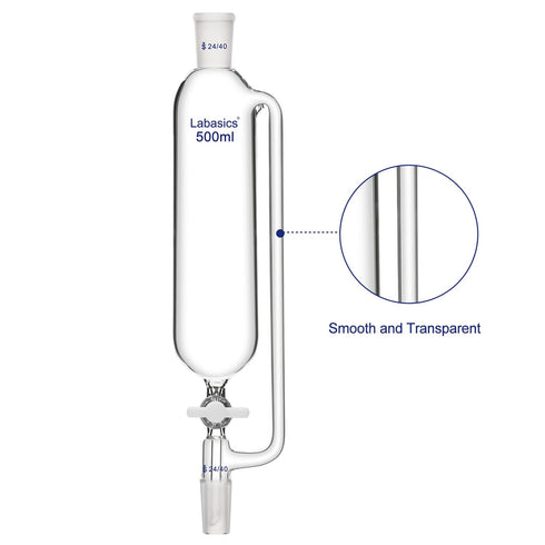 500 ml Pressure Equalizing Addition Funnel, Borosilicate Glass with PTFE Stopcock