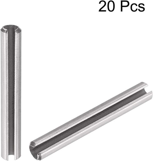 uxcell M3 x 25mm Slotted Spring Pin - 20Pcs 304 Stainless Steel Split Roll Dowel Pins, Plain Finish