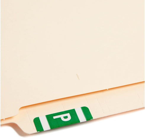Smead 67186 Alpha-Z Color-Coded Second Letter Labels, Dark Green, 100/Pack