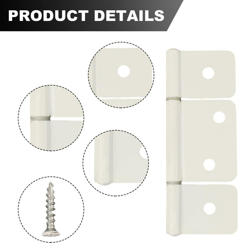 6 Pack White Non-Mortised Hinge for Mobile Home & RV Interior with Screws