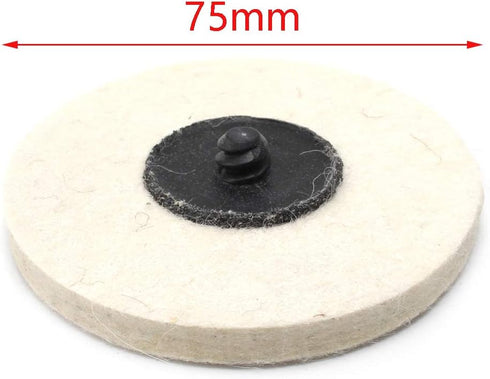 KUOFU 15Pcs 3 inch 1Pc 1/4'' Wool Quick Change Discs Polishing Buffing Pads with Holder for Die Grinder Surface