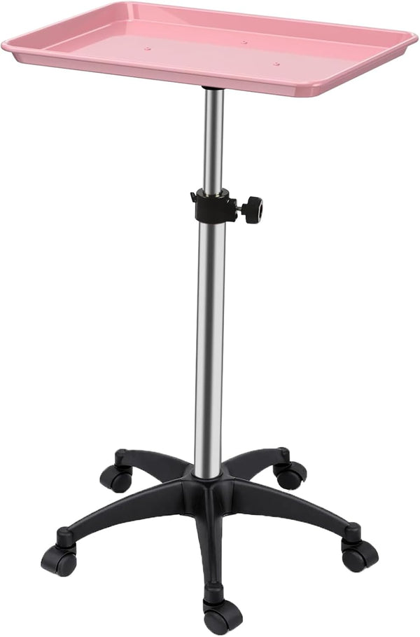 Salon Rolling Tray, Height Adjustable Tattoo Tray Rolling Cart, Storage Utility Trolley