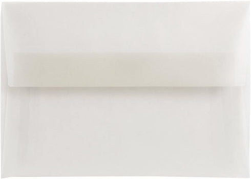 JAM PAPER A2 Clear Translucent Vellum Invitation Envelopes - 4 3/8 x 5 3/4 - 50/Pack