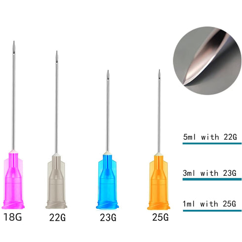 20 Pack Plastic Syringe Luer Lock with Needle - 10ml, 5ml, 3ml, 1ml Syringes and 18Ga, 22Ga, 23Ga, 25Ga Needles