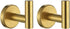 JQK Bathroom Towel Hook Brushed Gold Brass Coat Robe Clothes Hook (Pack of 2)