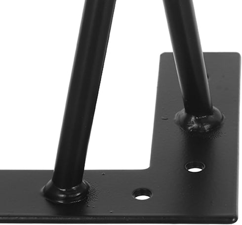 4pcs 10cm VILLCASE Black Iron Hairpin Furniture Legs with Anti-Slip Base for Coffee Table, Bedside Cabinet