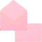 YOKIVE 200Pcs A7 Self Adhesive V Flap Mailing Envelopes with Gold Border for Cards and Postcards (Pink)