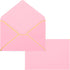 YOKIVE 200Pcs A7 Self Adhesive V Flap Mailing Envelopes with Gold Border for Cards and Postcards (Pink)