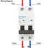 Baomain 25A AC Miniature Circuit Breaker, 400V 50Hz 6000A 2 Pole C65 MCB DIN Rail Mounting, MBM6C