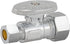 Eastman Quarter-Turn Straight Stop Valve, 5/8 Inch OD Compression Inlet x 3/8 Inch OD Compression Outlet, Chrome Plated