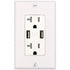 BAOMAIN 3.1Amp Dual USB Receptacle Outlet, 20 Amp Duplex Tamper Resistant Receptacle Plug, Wall Plate Included, UL&CUL