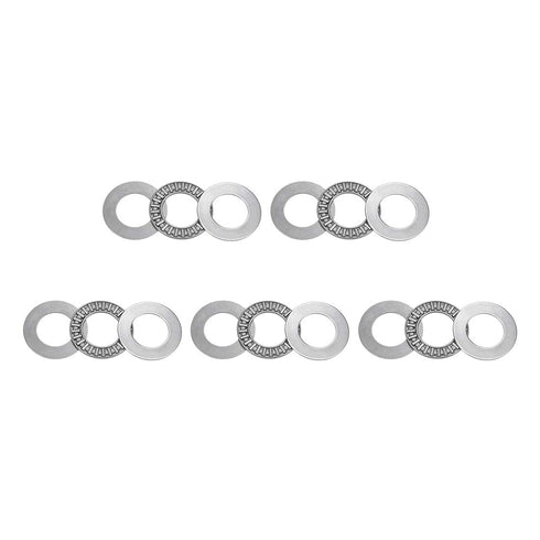 uxcell AXK2035 Thrust Needle Roller Bearings, 20mm Bore, 35mm OD, 2mm Width, 5pcs with Washers
