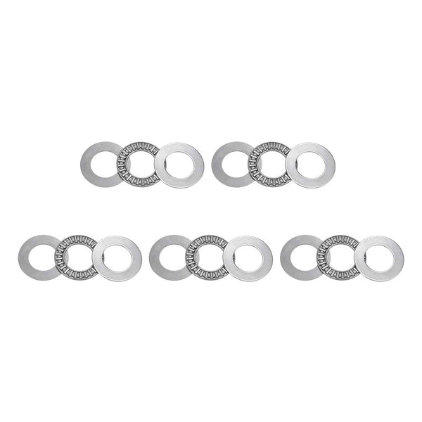 uxcell AXK2035 Thrust Needle Roller Bearings, 20mm Bore, 35mm OD, 2mm Width, 5pcs with Washers