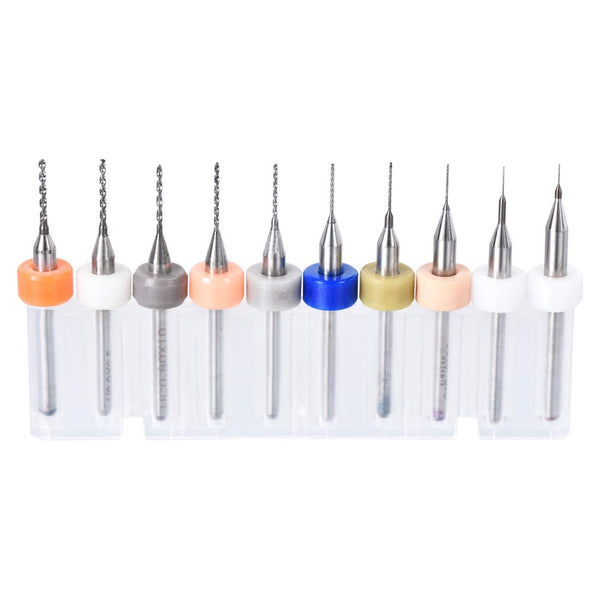 uxcell PCB Drill Bits Set (10 Pcs) 0.15mm-1.0mm Tungsten Carbide Rotary Tool Jewelry CNC Engraving 1/8 Inch Shank