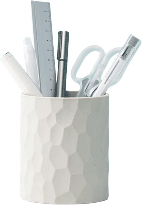 Pen Holder for Desk, Nordic Style Silicone Makeup Brush Organizer Cup, Multifunctional Office Supplies (Light Grey)