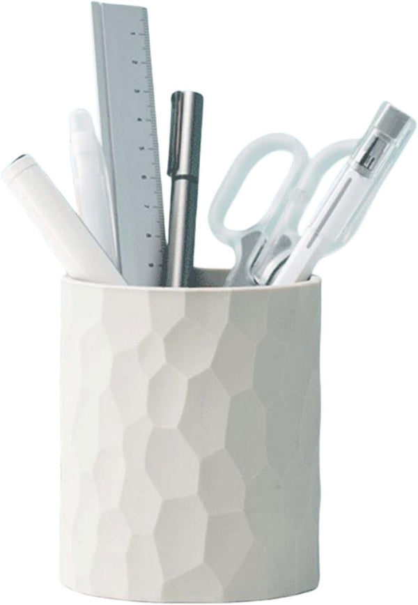 Pen Holder for Desk, Nordic Style Silicone Makeup Brush Organizer Cup, Multifunctional Office Supplies (Light Grey)