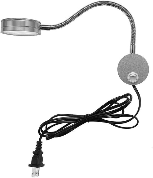 WeFoonLo 5W (03 Wall Mounted Reading Light Flexible Gooseneck LED Sconce Lamp with Plug & Switch for Bedroom, Office