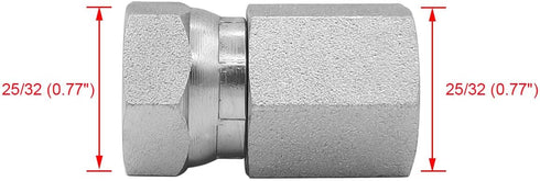 (2-PACK) 1405-08-08 Hydraulic Hose Adapter Fitting 1/2"-14NPTF Female × 1/2"-14NPSM Female Pipe Straight Carbon Steel by BEITERSTOE