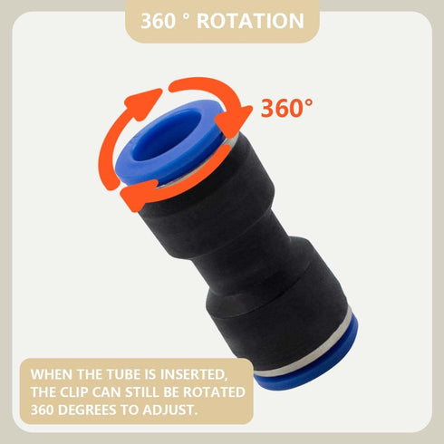 46 Pcs 4mm Pneumatic Quick Push in Connect Air Tube Fitting Kit, Includes Straight/Elbow/Tee/Splitter Connectors