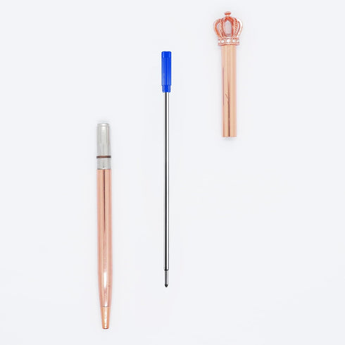 DunBong Blue Ink Refill Pack of 5, Replaceable Ballpoint Pen Refills, Medium Point Metal Refill