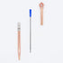 DunBong Blue Ink Refill Pack of 5, Replaceable Ballpoint Pen Refills, Medium Point Metal Refill