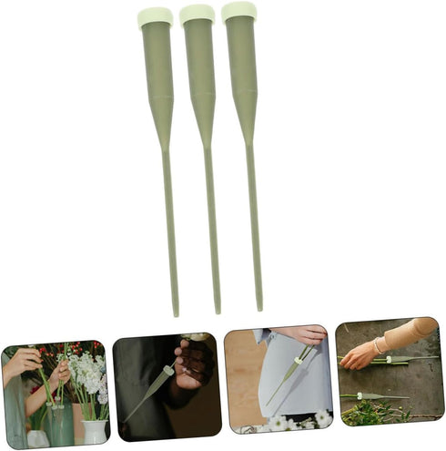 Generic 100pcs Plastic Floral Water Tubes with Caps Long Flower Stem Vials for Fresh Flower Arrangements Lightweight