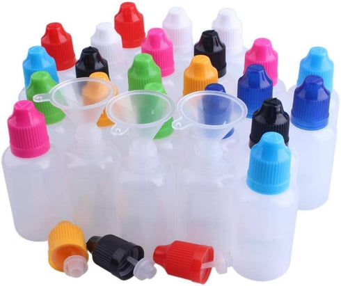 100MLx20 LDPE Plastic Dropper Bottles, Empty Squeeze Liquid Eye Dripper Containers with Child Resistant Cap