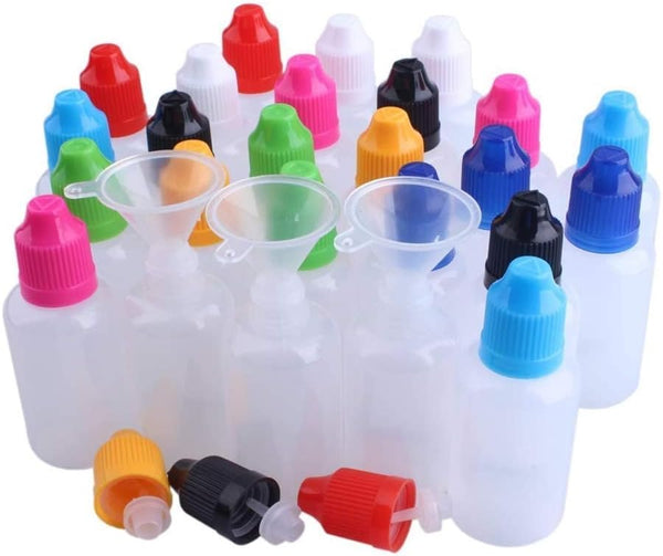 100MLx20 LDPE Plastic Dropper Bottles, Empty Squeeze Liquid Eye Dripper Containers with Child Resistant Cap