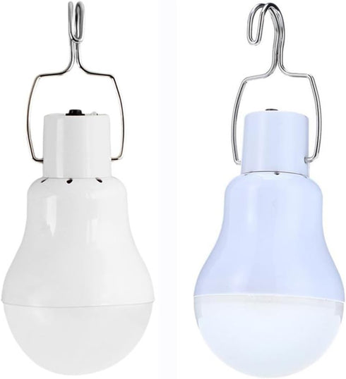 Solar Powered Lamp with Remote Control, Portable LED Bulb Lights, Solar Energy Panel, 350LM, Pack of 2