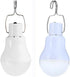 Solar Powered Lamp with Remote Control, Portable LED Bulb Lights, Solar Energy Panel, 350LM, Pack of 2