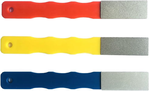 Diamond Color Coded Mini Diamond Hone Kit - 3 Grits #220, 400, 600 Flat Hand File Knife Sharpener