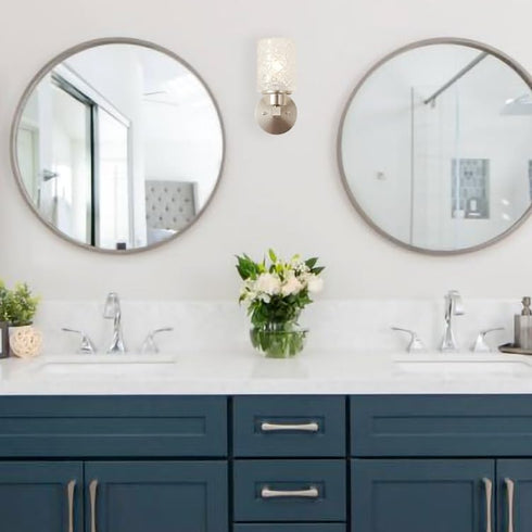 AL9082-W1 ALICE HOUSE Brushed Nickel Wall Sconce, Farmhouse Bathroom Wall Lamp, Modern Wall Lighting for Living Room