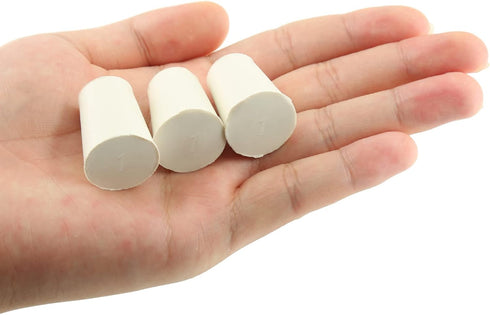 10 Pcs 1# White Solid Rubber Stoppers, Tapered Lab Plugs, Dia. 19mm x Dia. 14mm - Height 26mm