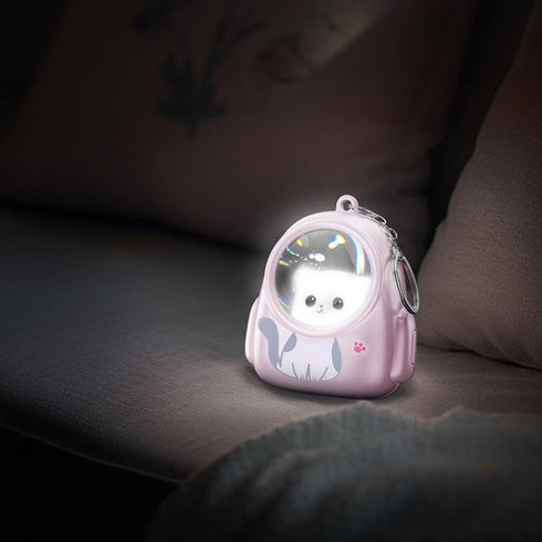 Generic Mini Cat Keychain Flashlight Portable LED Torch for Kids Cute Cartoon Animal Floodlight Pendant Accessory