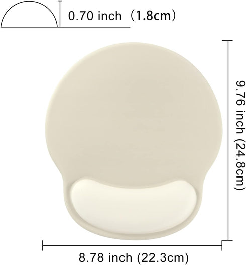 Solid Color Design Ergonomic Mouse Pad Wrist Support Rest,High Viscosity Non-Slip Gel Bottom for Office Desk Accessories, Gaming, Computer, and Laptop (Solid Khaki) by Mamfous