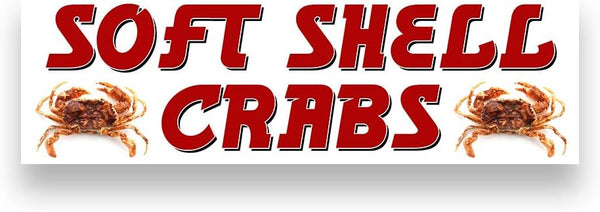Soft Shell Crabs Vinyl Banner 8 Feet Wide by 2.5 Feet Tall