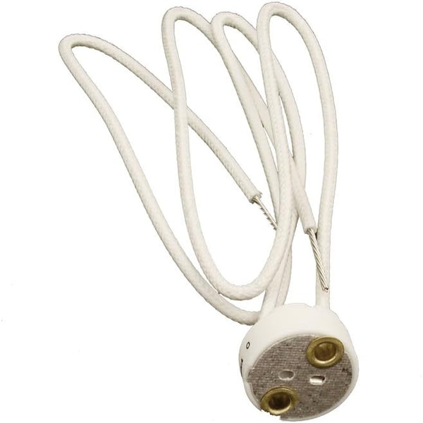 Leviton G4 Miniature Bi-Pin Base Halogen Lampholder, 80054, White, for G6.35, GX5.3 MR16, GZ4 MR11