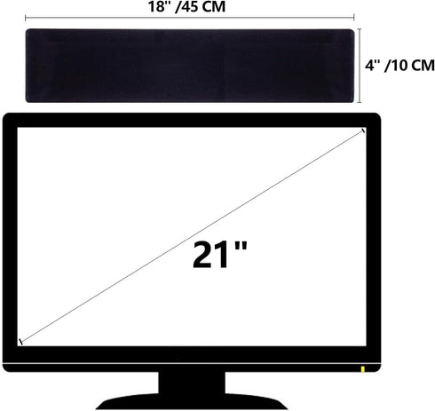 Yocoolfun Mount,18" Black Monitor Memo Board Top Monitor Sticky Note Holder,Sticky Boards,Message Board for Computer