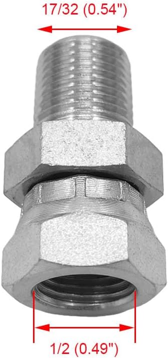(2-PACK) 1404-04-04 Hydraulic Hose Adapter Fitting 1/4" Male (1/4-18 NPTF) × 1/4" Female Swivel (1/4-18 NPSM) SAE Straight Pipe Joints Connector Carbon Steel by BEITERSTOE