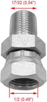 (2-PACK) 1404-04-04 Hydraulic Hose Adapter Fitting 1/4" Male (1/4-18 NPTF) × 1/4" Female Swivel (1/4-18 NPSM) SAE Straight Pipe Joints Connector Carbon Steel by BEITERSTOE