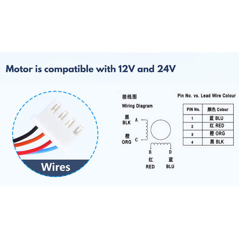 Moons NEMA14 36MM 17MM Enhanced Stepper Motor Compatible with Orbiter Extruder, Sherpa Extruder, Ender 3 Pro/Voron 2.4