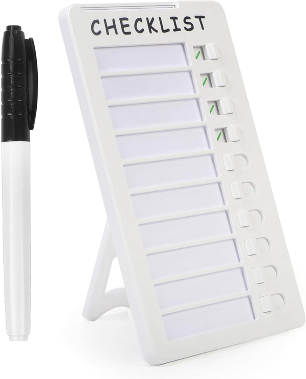 Standable Dry Erase Chore Chart, Whiteboard Checklist Board for Kids Routine with a Pen